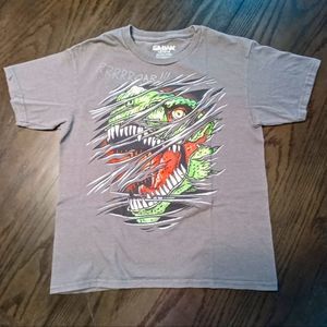Dinosaur Grey boy tee Size 10-12